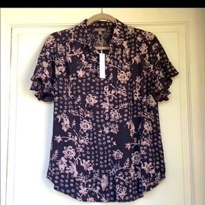 Cotton Gauze Flutter Sleeve Lilla Pshirt